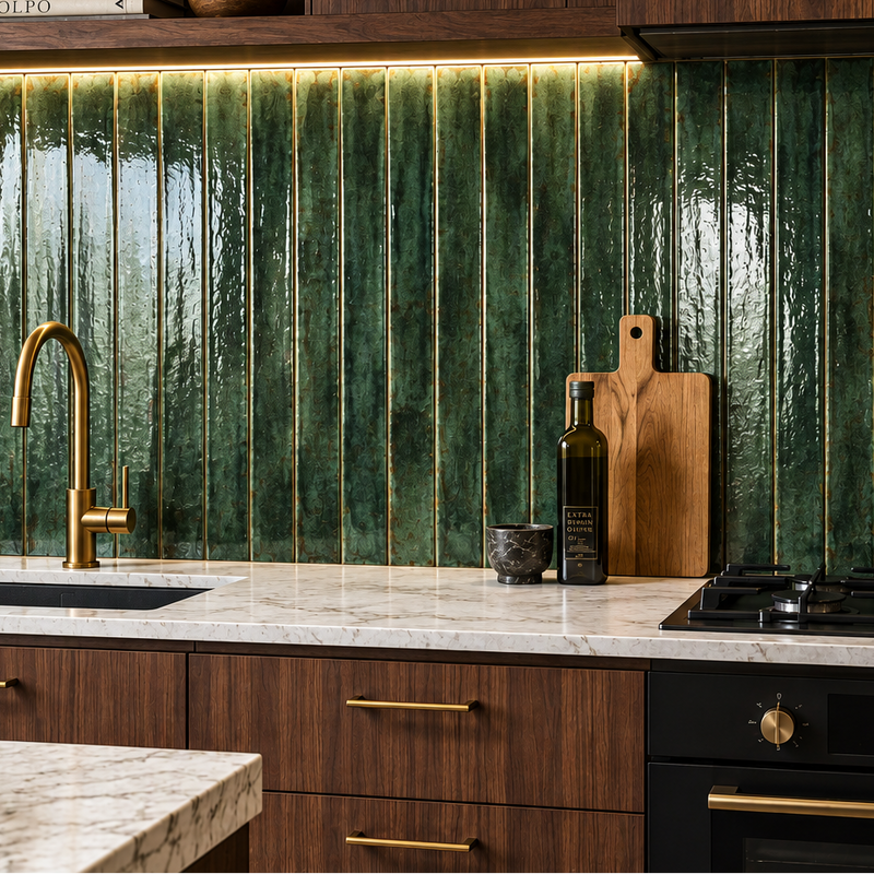 Image of Calle Green Tile 4.8x45cm-Porcelain tile-Cifre-Tile.co.uk
