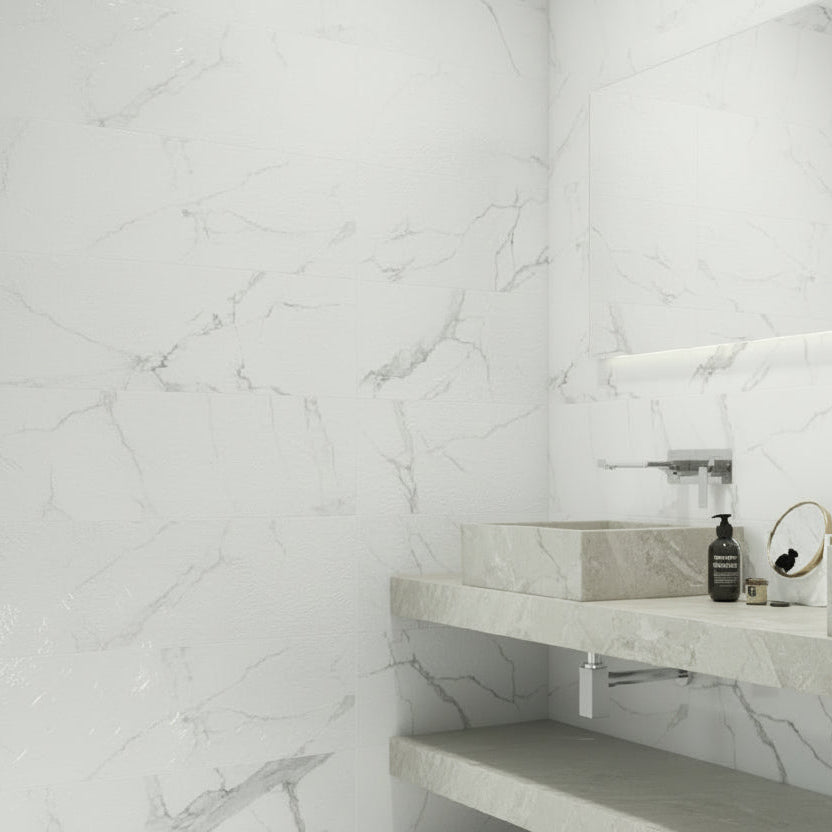 Image of Butler White wall tile 30x60cm-Ceramic wall tile-Cifre-tile.co.uk