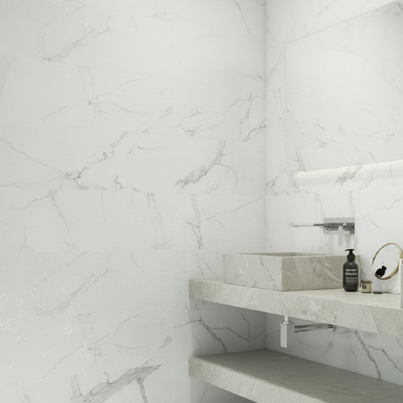 Image of Butler White wall tile 30x60cm-Ceramic wall tile-Cifre-tile.co.uk