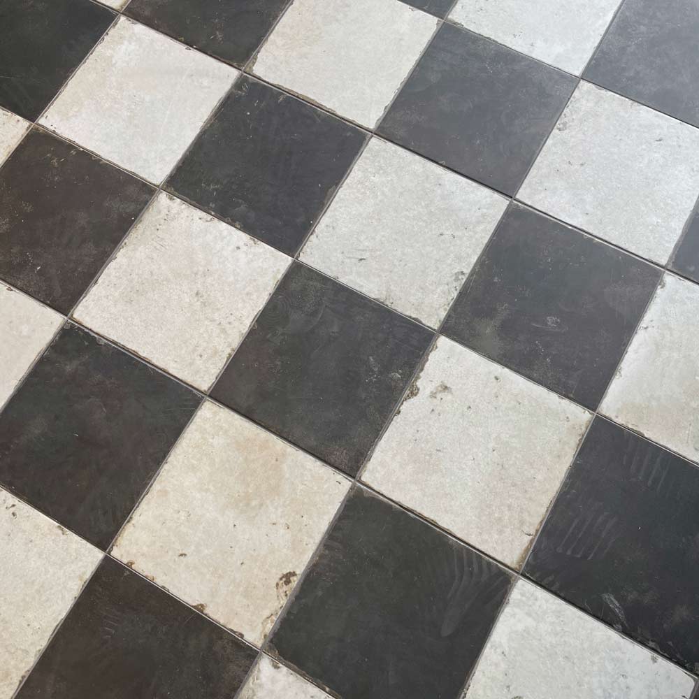 Image of Chequer black & white floor tile 45x45cm-Ceramic floor tile-Peronda-Tile.co.uk
