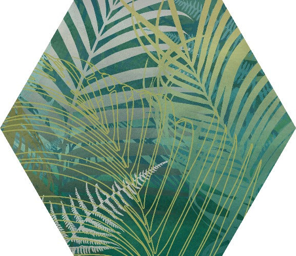 Image of Paid Sample - Jungle Hexagon tile 21.5x24.5cm-sample-sample-tile.co.uk