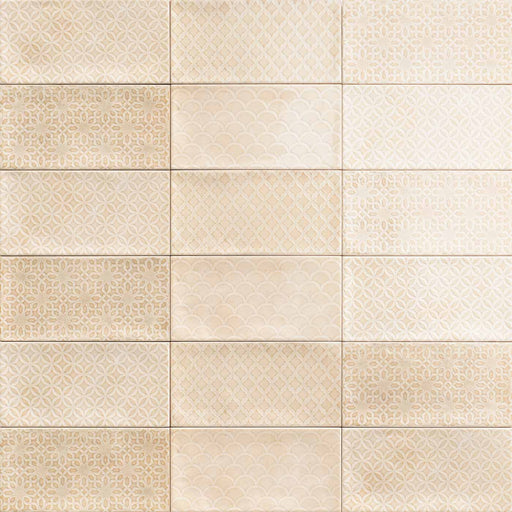 Jenson Bone Decor Brick tile 10x20cm-Brick style tiles-Mainzu Ceramica-tile.co.uk