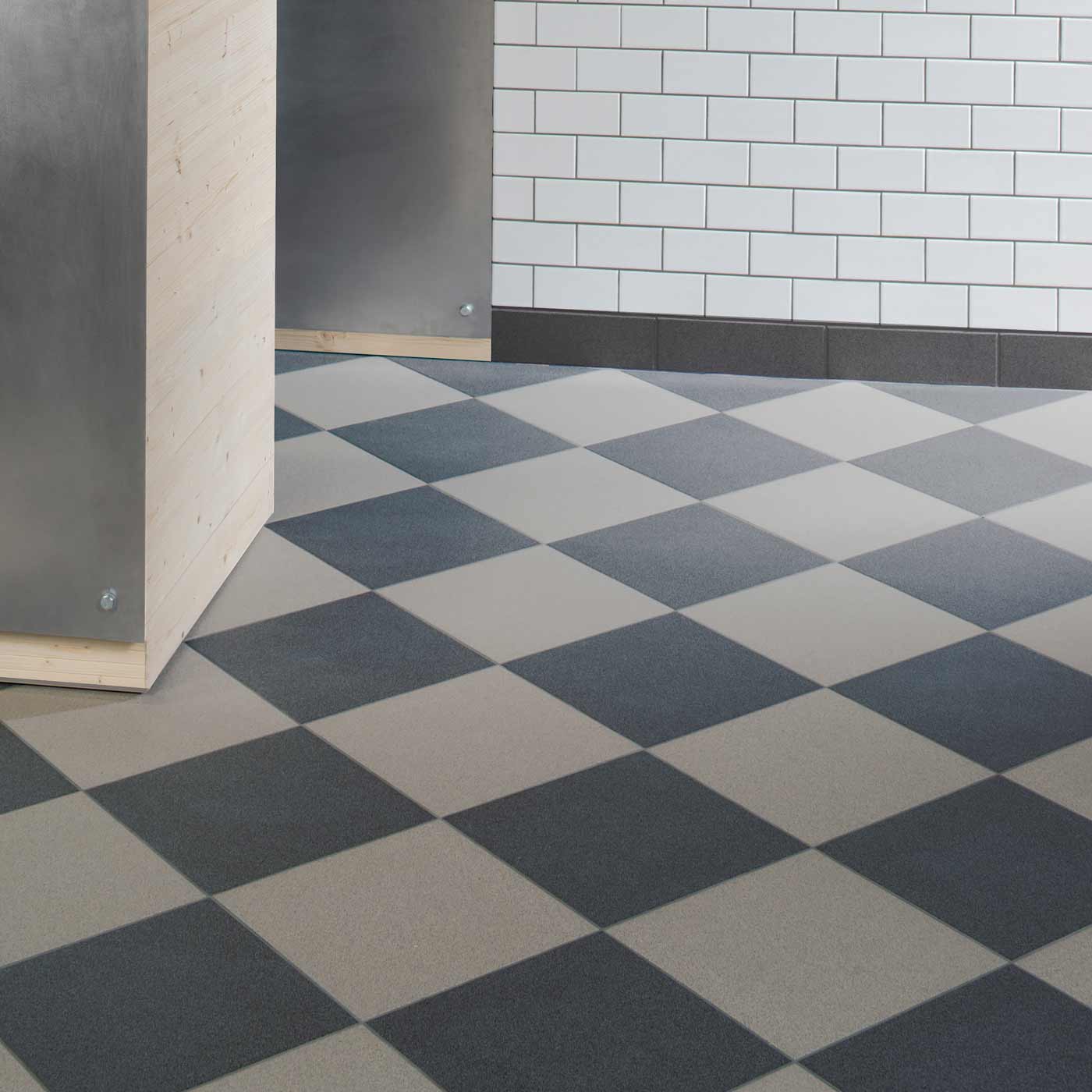 Image of Flat Dark Grey Vitrified tile 14.8x14.8cm by Dorset Woolliscroft-Vitrified ceramic-Original Style-Tile.co.uk