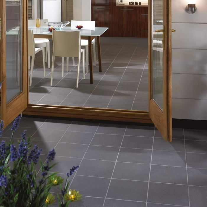 Luna Dark Grey Vitrified tile 30x30cm by Dorset Woolliscroft-Vitrified ceramic-Original Style-Tile.co.uk