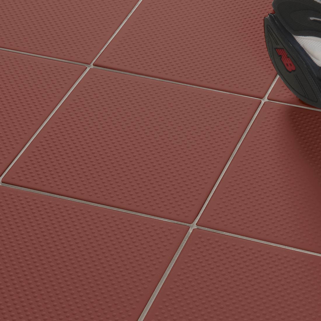 Image of Pinhead Red Vitrified tile 14.8x14.8cm by Dorset Woolliscroft-Vitrified ceramic-Original Style-Tile.co.uk