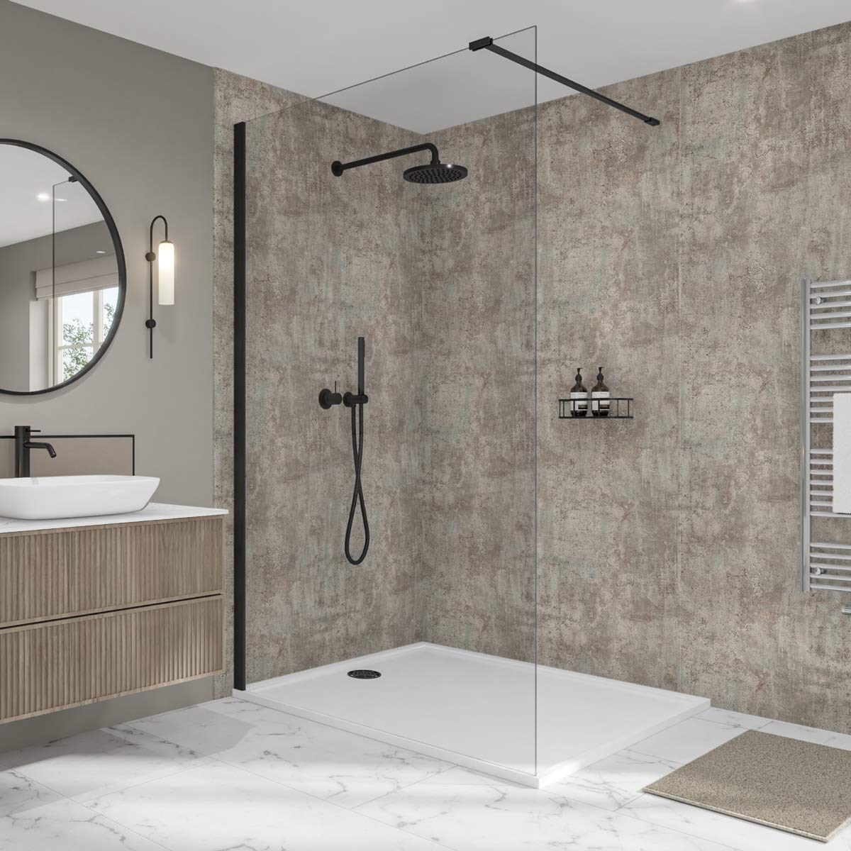 Image of Modern Concrete Elite Wall Panel-Wall panel-Wetwall-Tile.co.uk