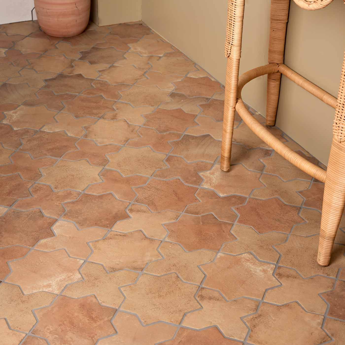 Image of Fez Cotto CROSS Matt Porcelain tile 15.5x15.5cm-Wall and Floor tile-Ca Pietra-tile.co.uk