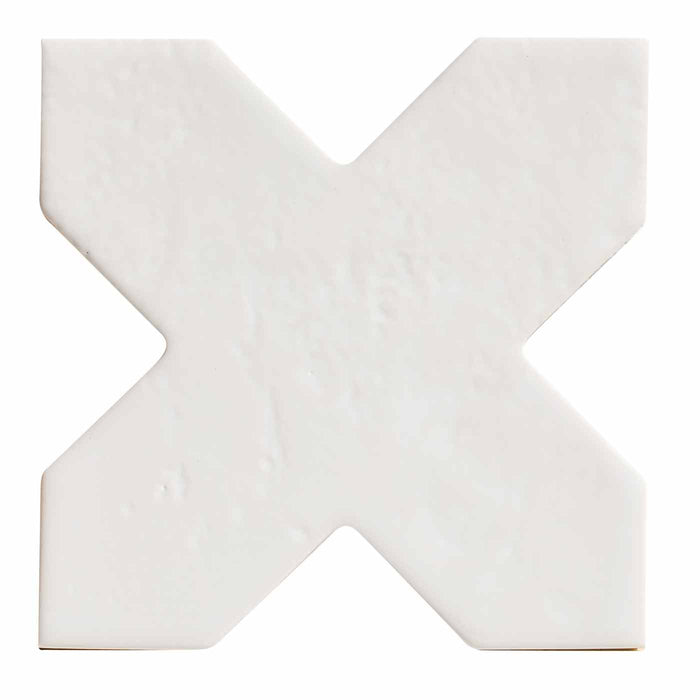Paid Sample - Fez White Cross FULL tile - Delivered separately by Ca Pietra-sample-sample-tile.co.uk