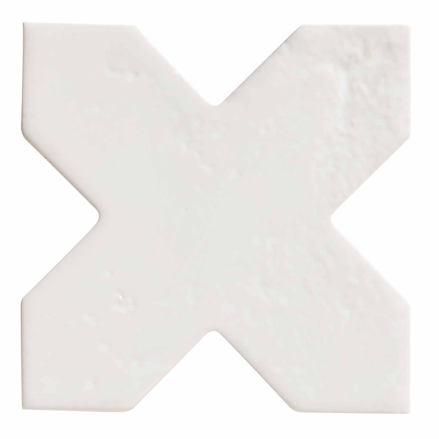 Image of Fez White CROSS Gloss Porcelain tile 15.5x15.5cm-Wall and Floor tile-Ca Pietra-tile.co.uk