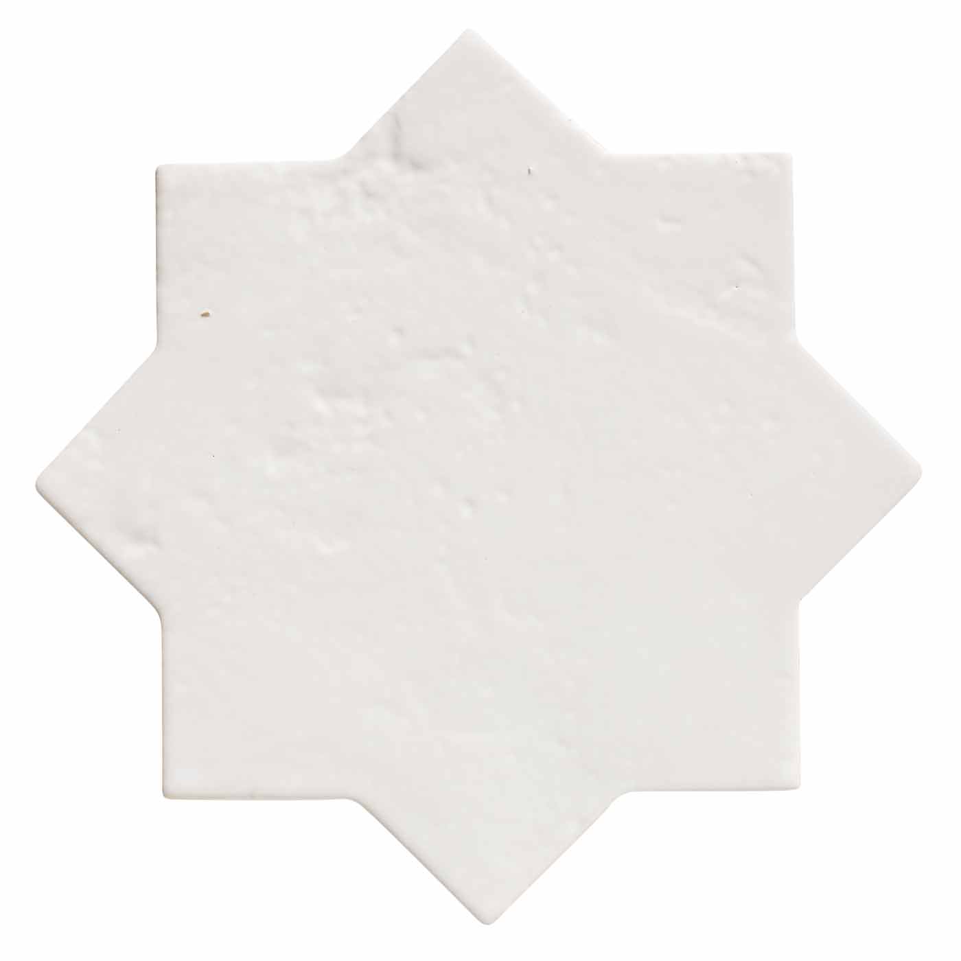 Image of Fez White STAR Gloss Porcelain tile 15.5x15.5cm-Wall and Floor tile-Ca Pietra-tile.co.uk