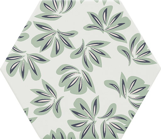 Image of Spring Leslie Decor Hex Porcelain tile 15x17cm-Hexagon tile-Estudio Ceramico-tile.co.uk