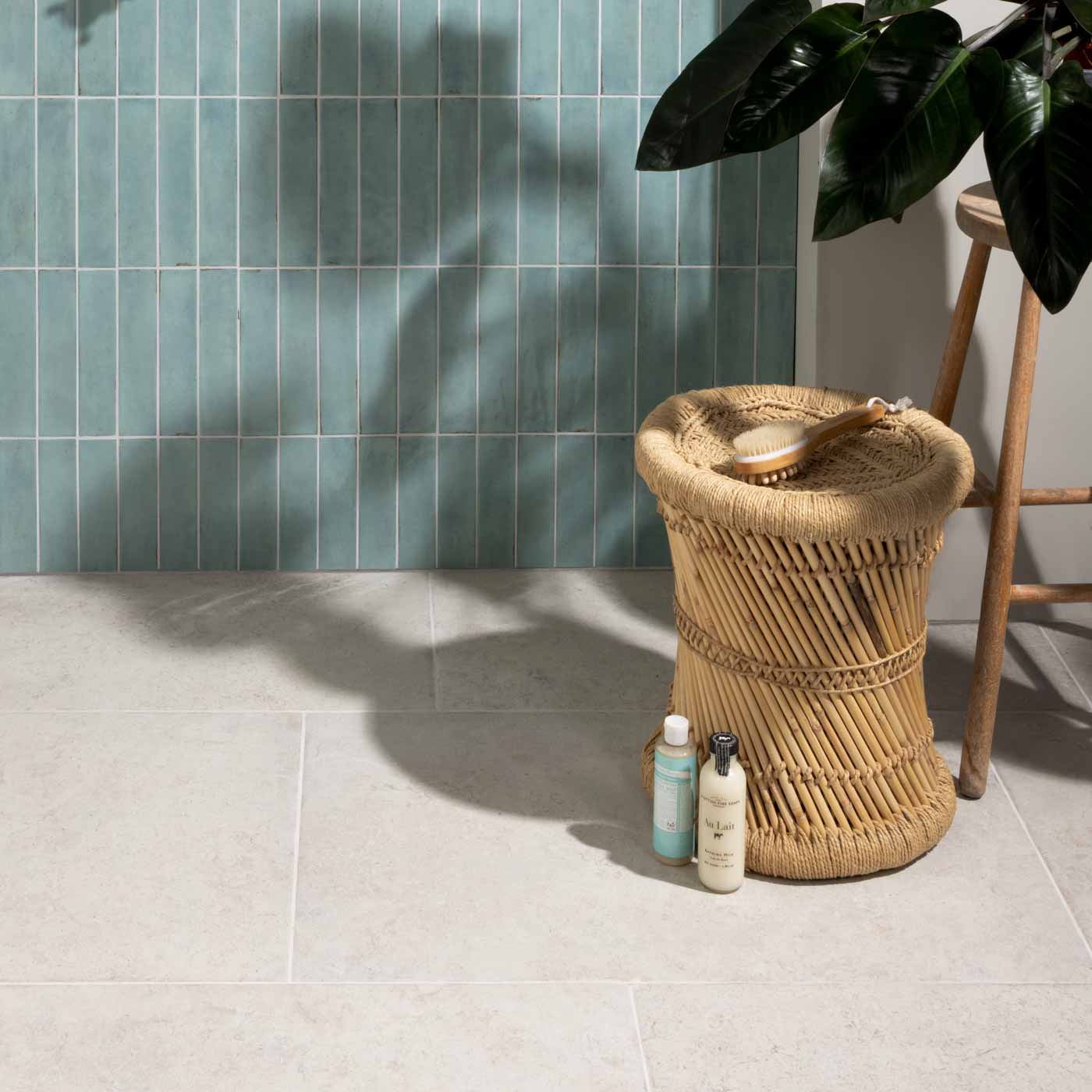 Image of Foundry Aquamarine tile 6x24.5cm-Ceramic wall tile-Ca Pietra-tile.co.uk