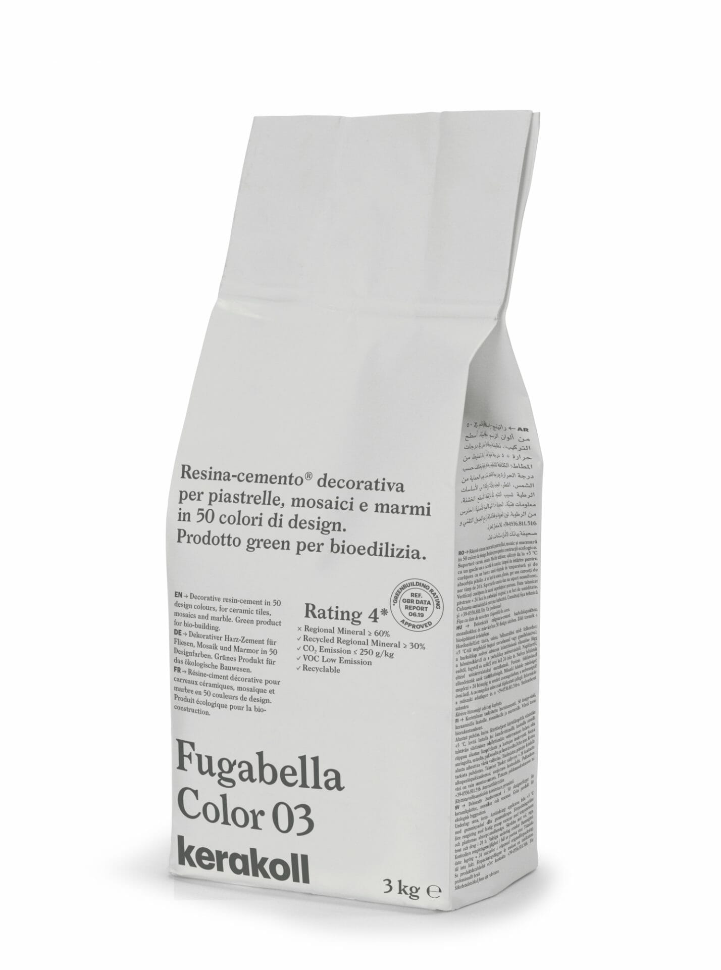 Image of Kerakoll Fugabella 3kg Color Resin-Cement High Flexibility Rapid Wall & Floor tile Grout-Grout-Kerakoll-tile.co.uk