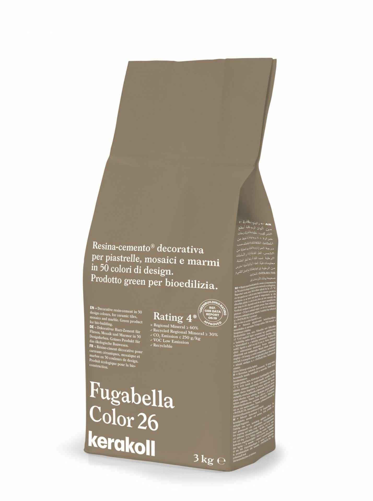Image of Kerakoll Fugabella 3kg Color Resin-Cement High Flexibility Rapid Wall & Floor tile Grout-Grout-Kerakoll-tile.co.uk