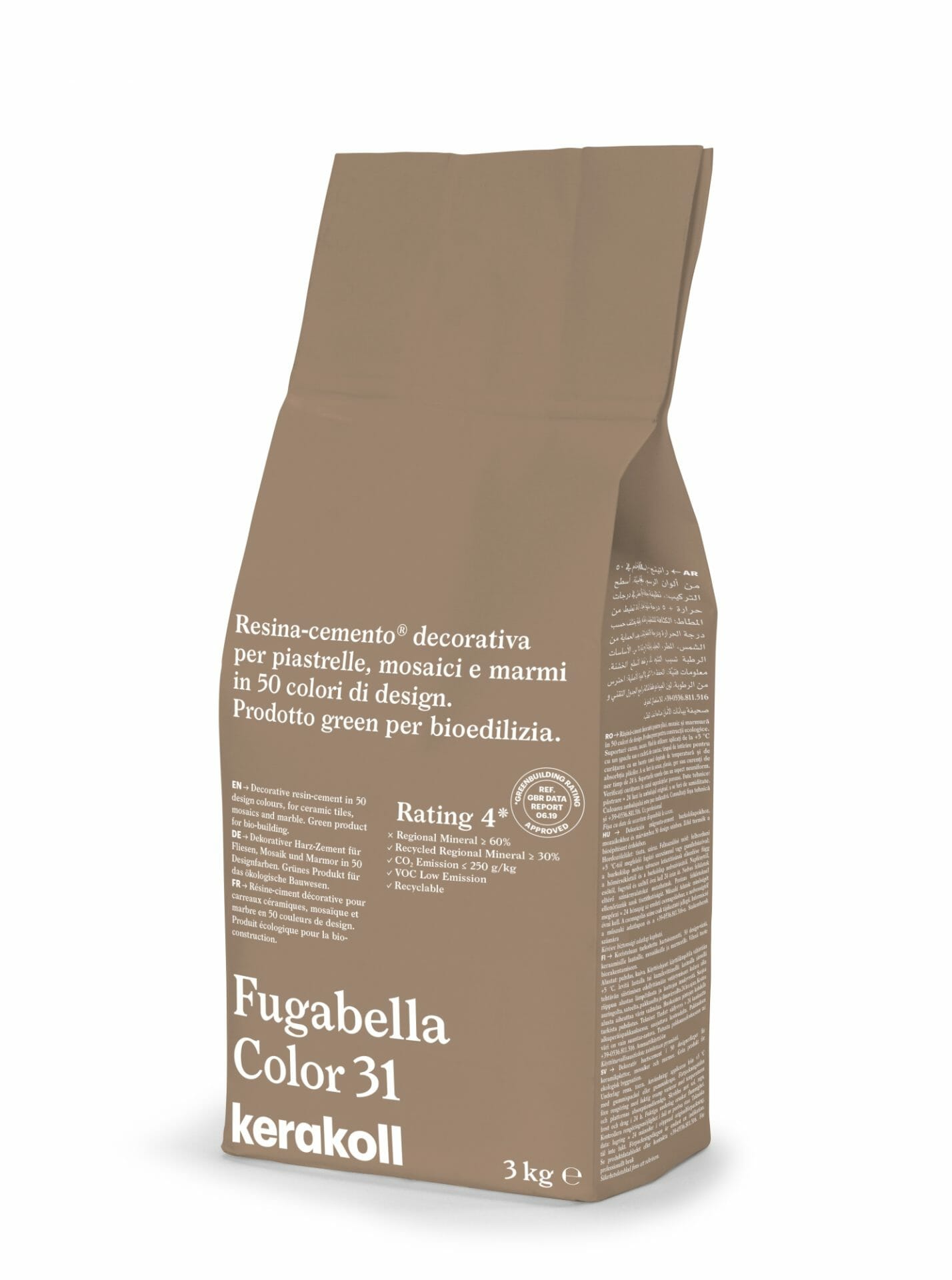 Image of Kerakoll Fugabella 3kg Color Resin-Cement High Flexibility Rapid Wall & Floor tile Grout-Grout-Kerakoll-tile.co.uk