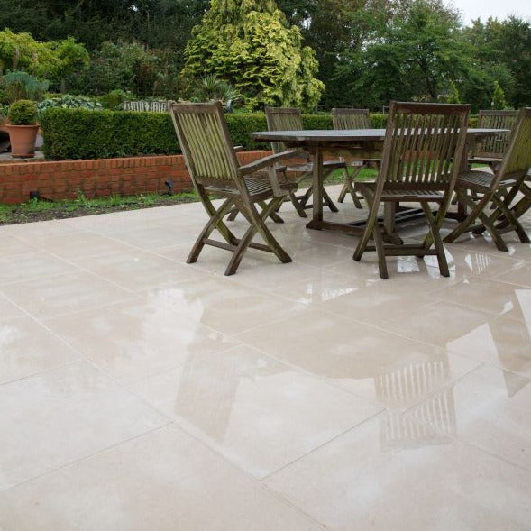 Image of Hamlet Limestone Etched Outdoor Tile 60cm x random-Outdoor Limestone Floor Tiles-Ca Pietra-tile.co.uk