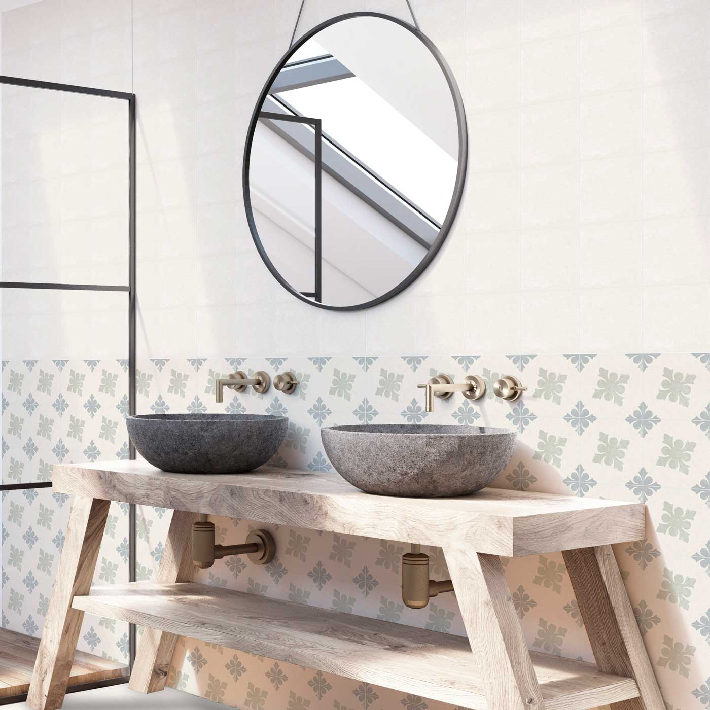 Image of Bloom Shine patterned tile set 15x15cm-Pattern tile-Estudio Ceramico-tile.co.uk