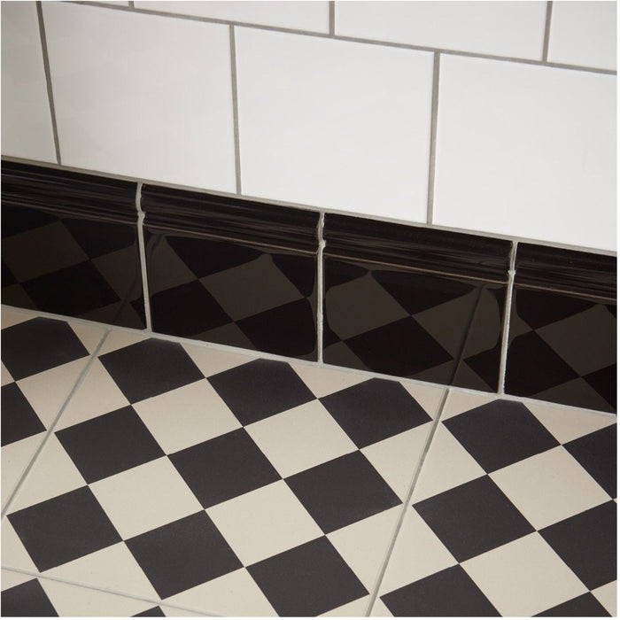 Harlequin Large Black On Chalk 29.8x29.8cm-Porcelain tile-Original Style-Tile.co.uk