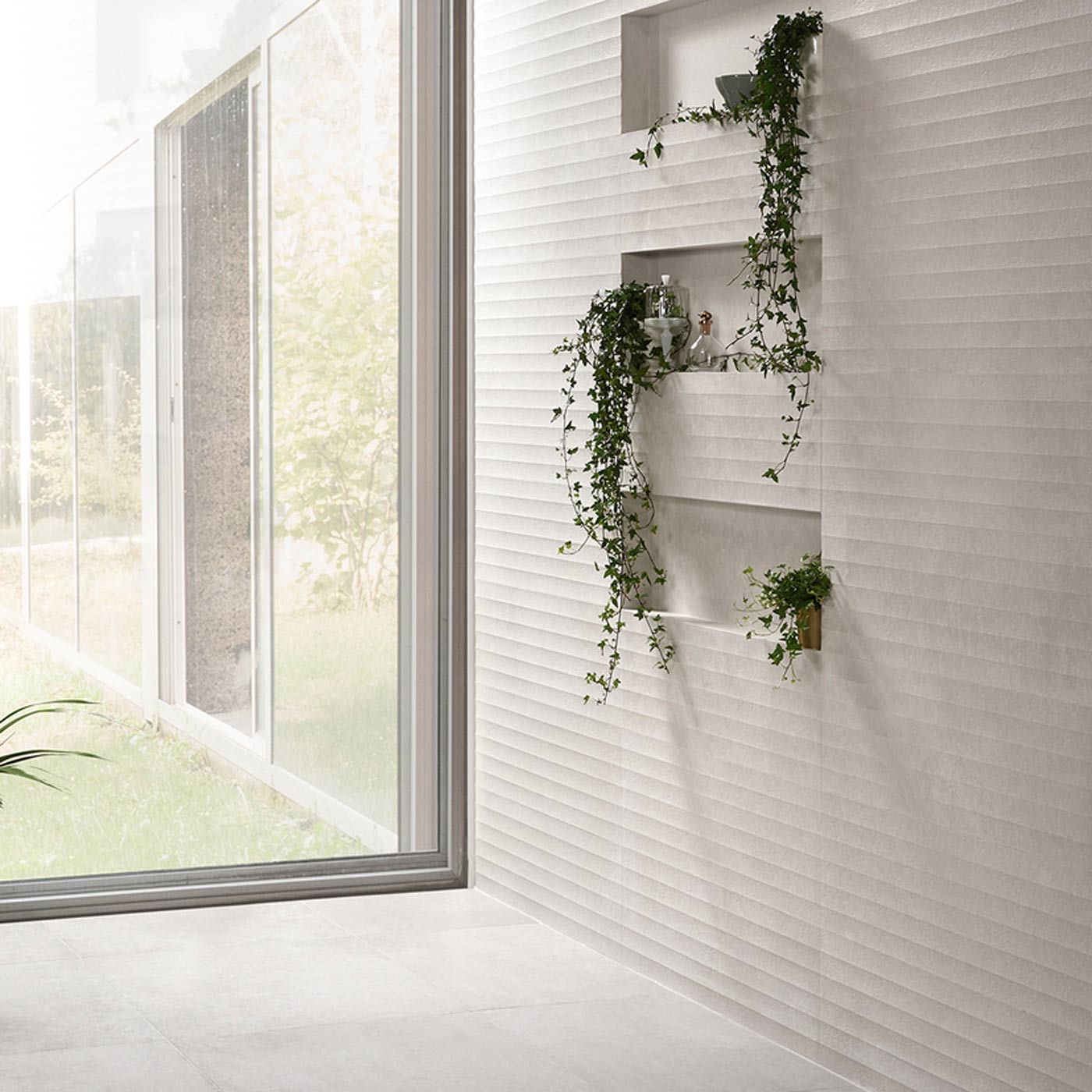 Image of Fluted Beige Decor Wall Tile 30x90cm-Ceramic wall tile-Keros-Tile.co.uk