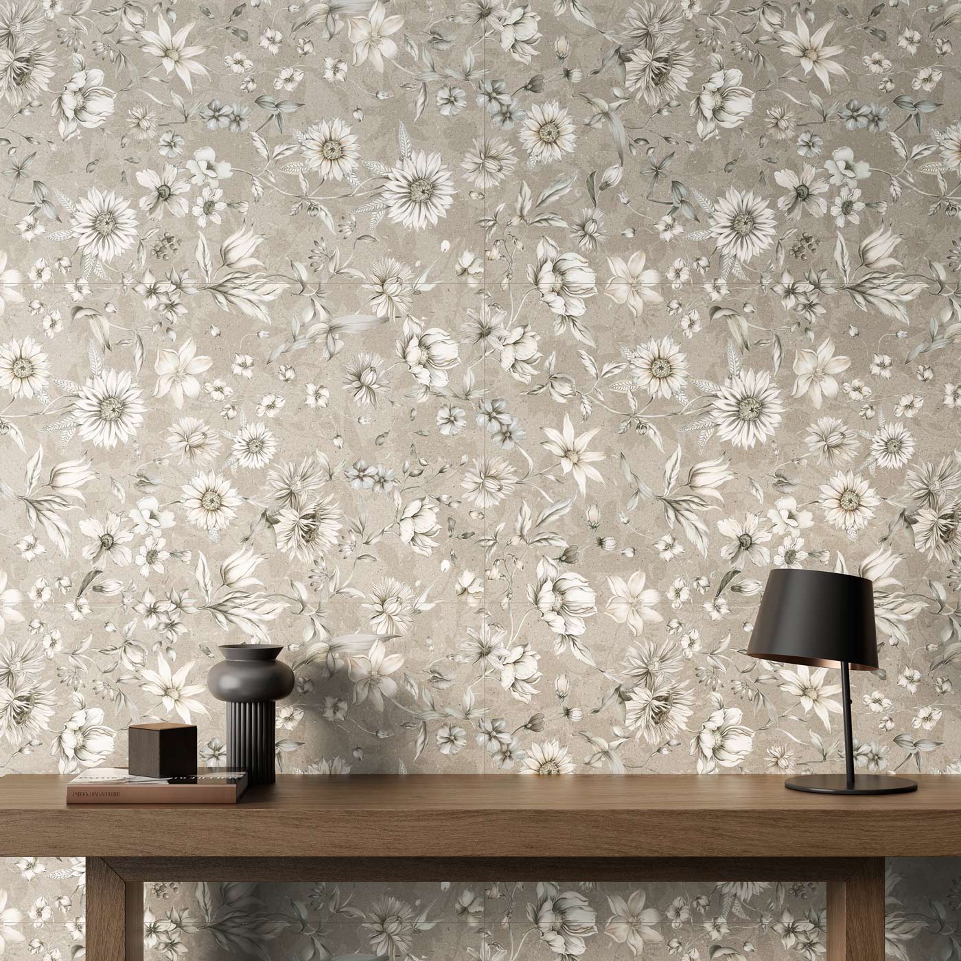 Image of Kenzo Ivory Spring Decor Tile 60x120cm-Ceramic Wall tile-Argenta-Tile.co.uk