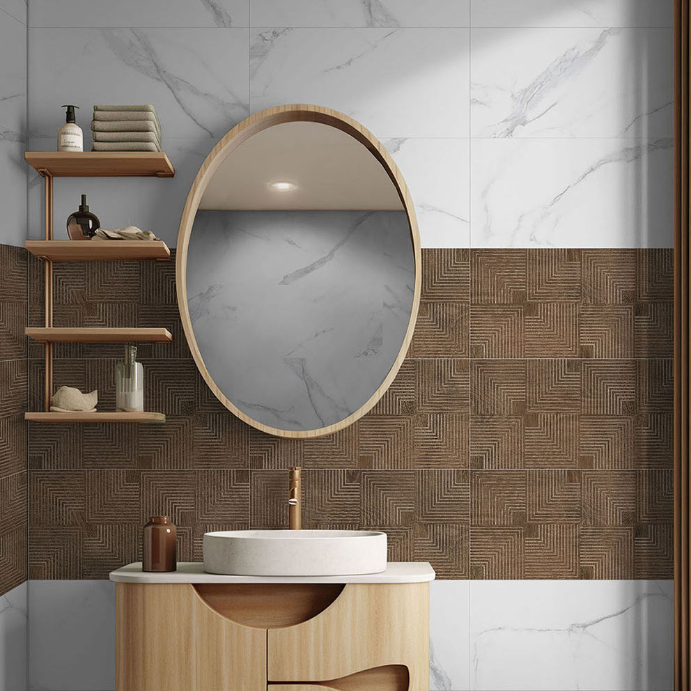 Image of Pinsa Grey Ceramic tile 30x60cm-Ceramic tile-Keros-Tile.co.uk