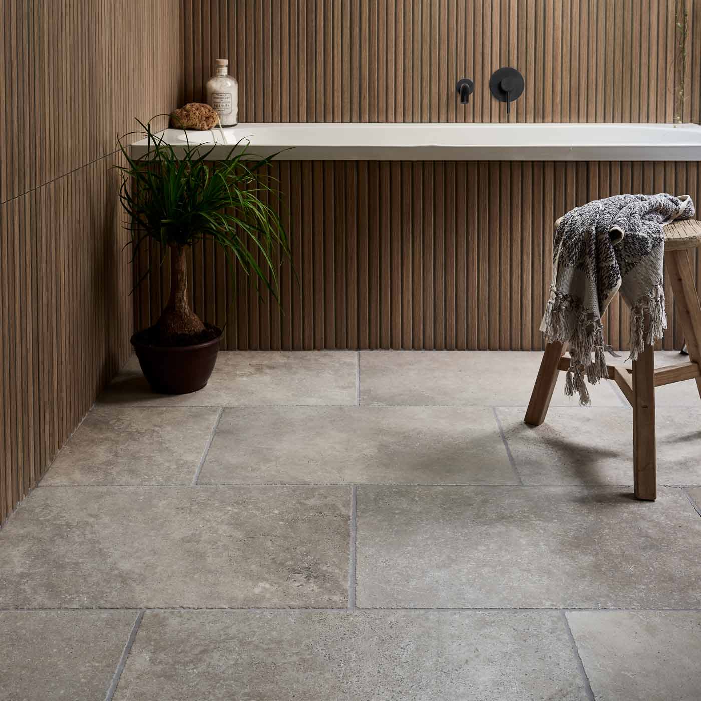Image of Kinfolk Teak Wood Slat tile 60x120cm-Large format-Ca Pietra-tile.co.uk