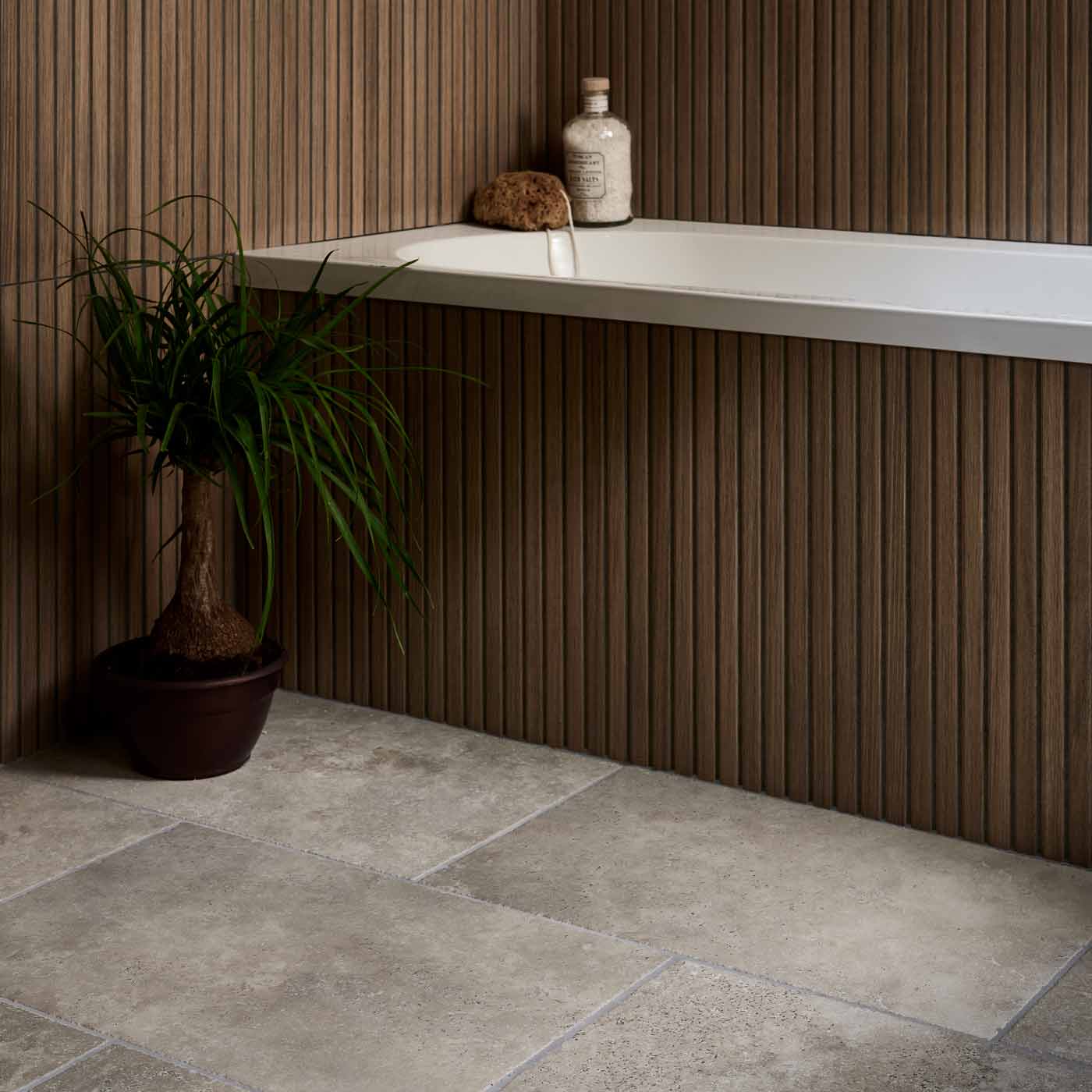 Image of Kinfolk Teak Wood Slat tile 60x120cm-Large format-Ca Pietra-tile.co.uk