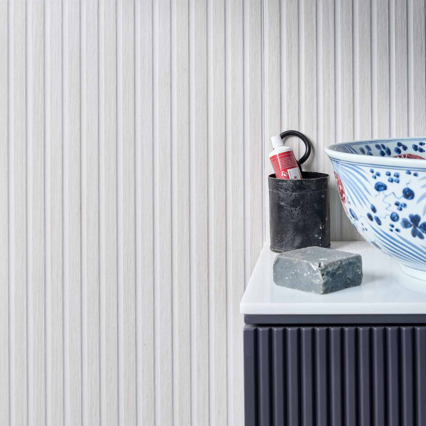 Image of Kinfolk White Wood Slat tile 60x120cm-Large format-Ca Pietra-tile.co.uk
