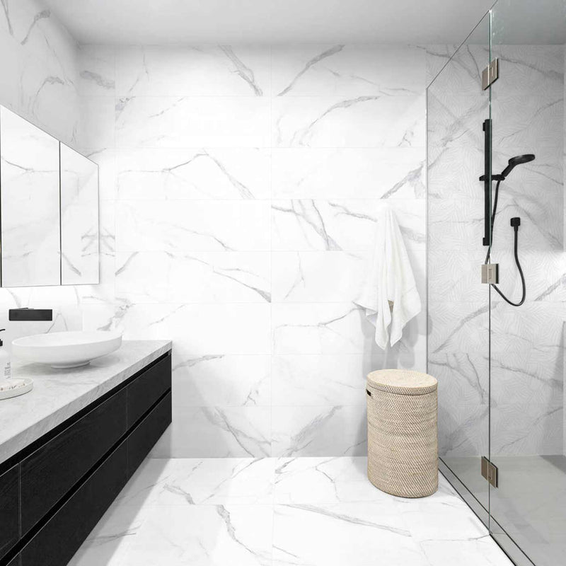 Image of Olivia Grey Wall tile 30x60cm-Ceramic tile-Keros-Tile.co.uk