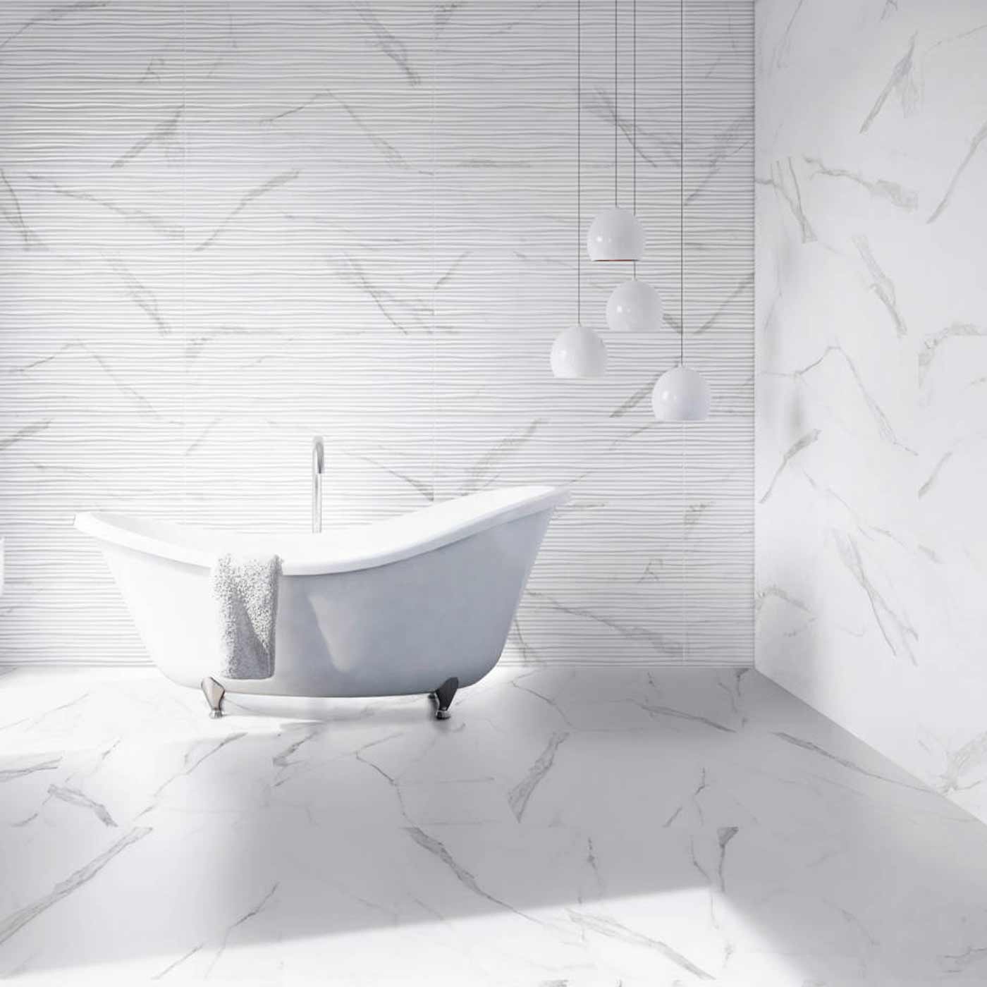 Image of Olivia Grey Wave Decor 30x60cm-Ceramic tile-Keros-Tile.co.uk