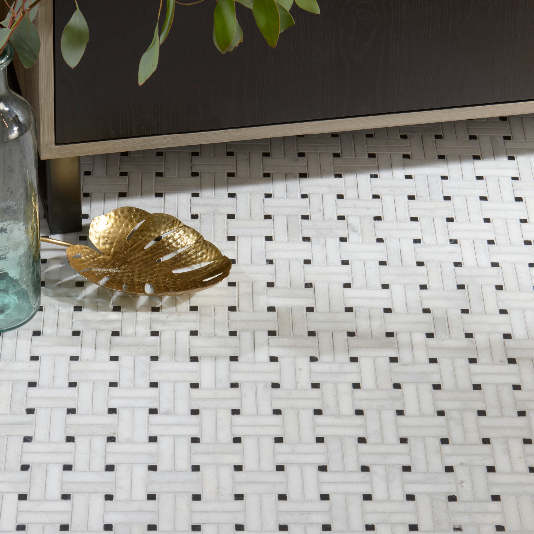 Image of Long_Island_Marble_Honed_Wicker_Mosaic