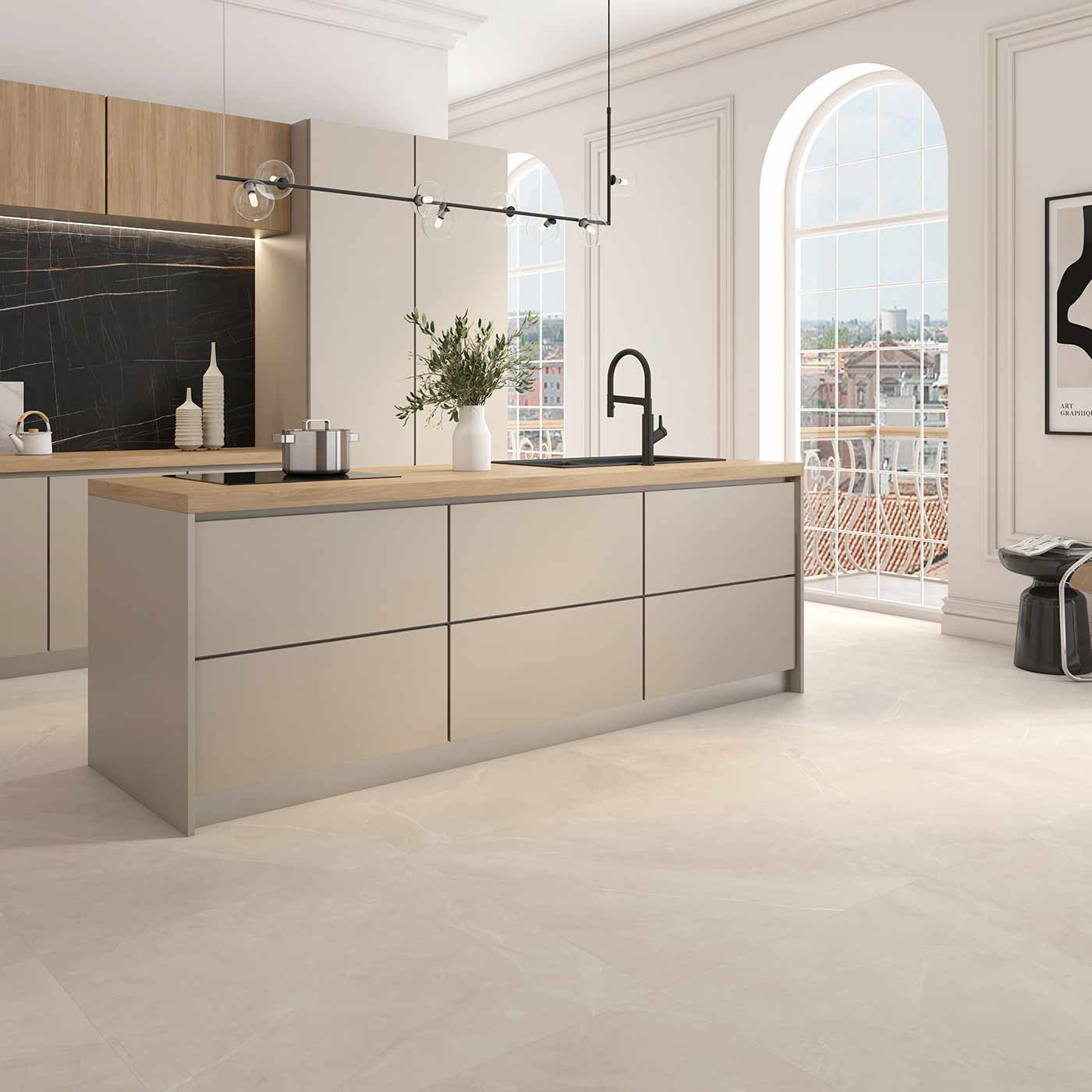 Image of Soft Marfil Polished Porcelain tile 30x60cm-Porcelain tile-Geotiles Ceramica-Tile.co.uk