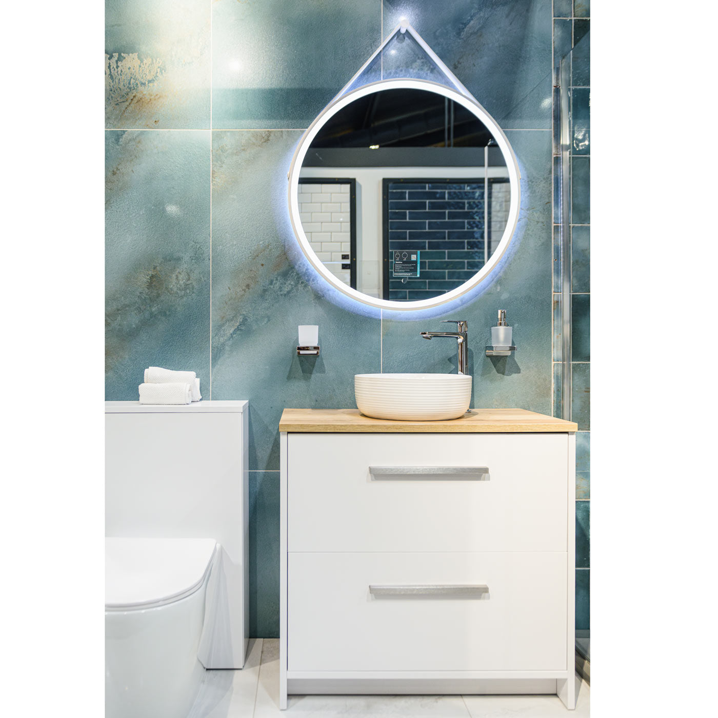 Image of Tropical Ocean Aqua porcelain tile 60x120cm-Large format-Fanal-Tile.co.uk