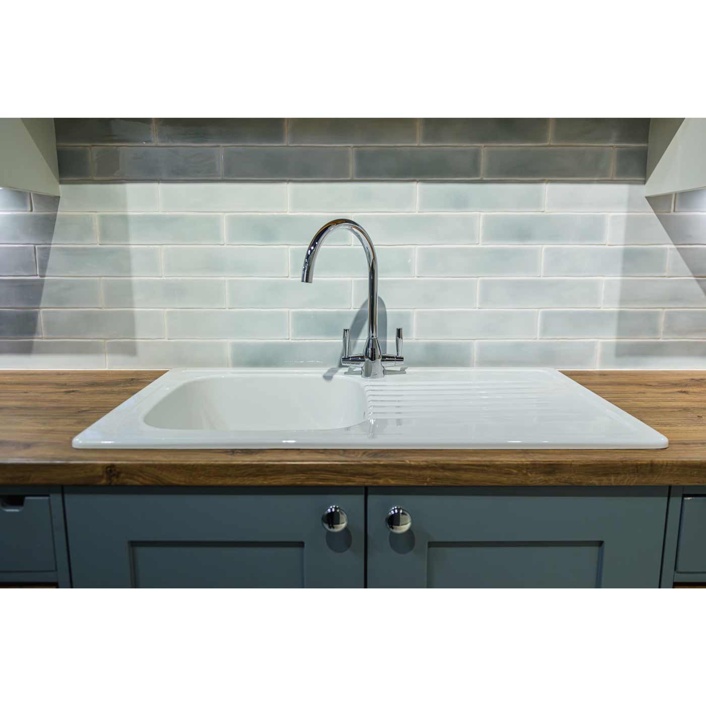 Image of Crackle Brick Aqua Tile 7.5x30cm-Ceramic wall tile-Estudio Ceramico-Tile.co.uk