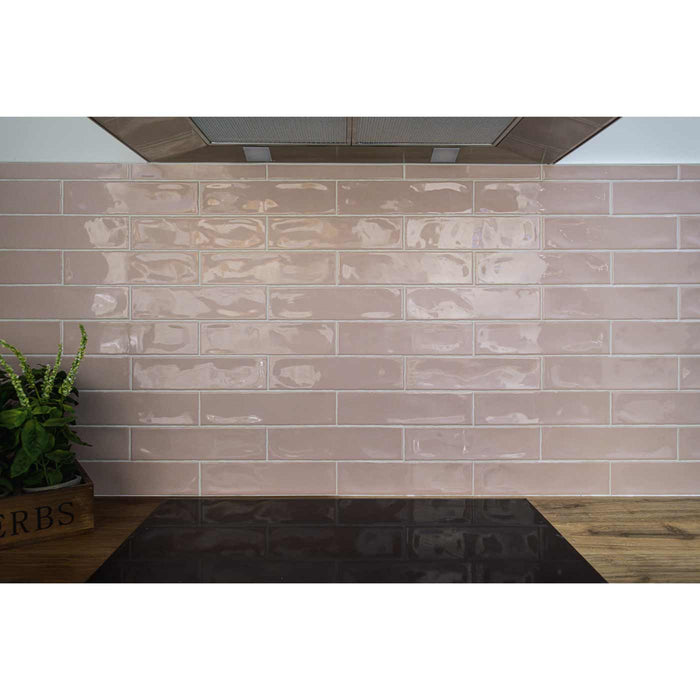 Cottage pink gloss tile 7.5x30cm-Ceramic wall tile-Salcamar-Tile.co.uk