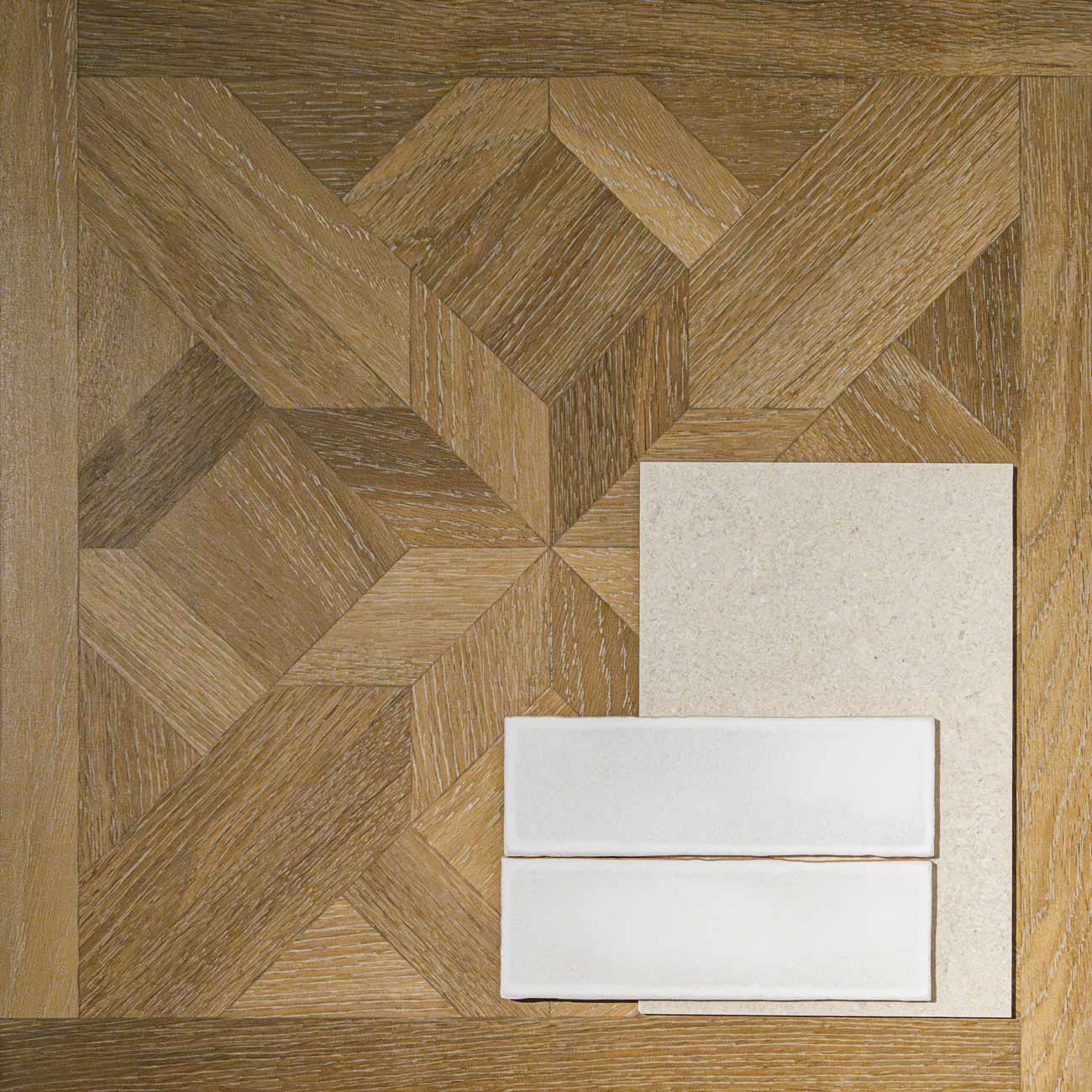 Image of French Parquet Oak floor tile 60x60cm-Wood effect tile-Cifre-Tile.co.uk