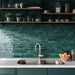 Nissel Emerald Brick Tile 7.5x30cm-Ceramic wall tile-Mayolica-Tile.co.uk