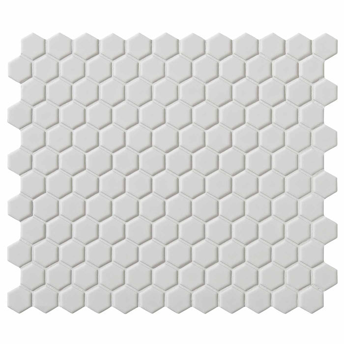 Mono Hex Blanc Satin Mosaic 26x30cm-mosaic tile-Ca Pietra-tile.co.uk
