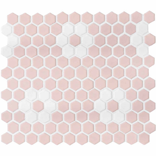 Sample Swatch Mono Hex Daisy Pink Mosaic - Delivered separately by Ca Pietra-sample-sample-tile.co.uk