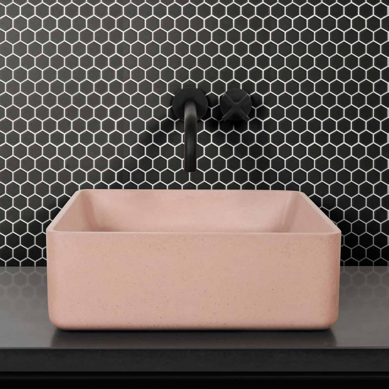 Image of Mono Hex Noir Satin Mosaic 26x30cm-mosaic tile-Ca Pietra-tile.co.uk