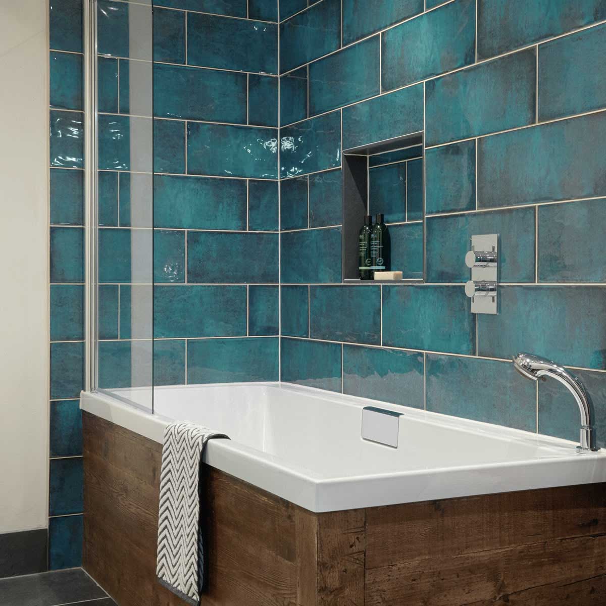 Image of Montblanc Blue Tile Original Style Tileworks 20x60cm-Ceramic wall tile-Original Style - stock-tile.co.uk