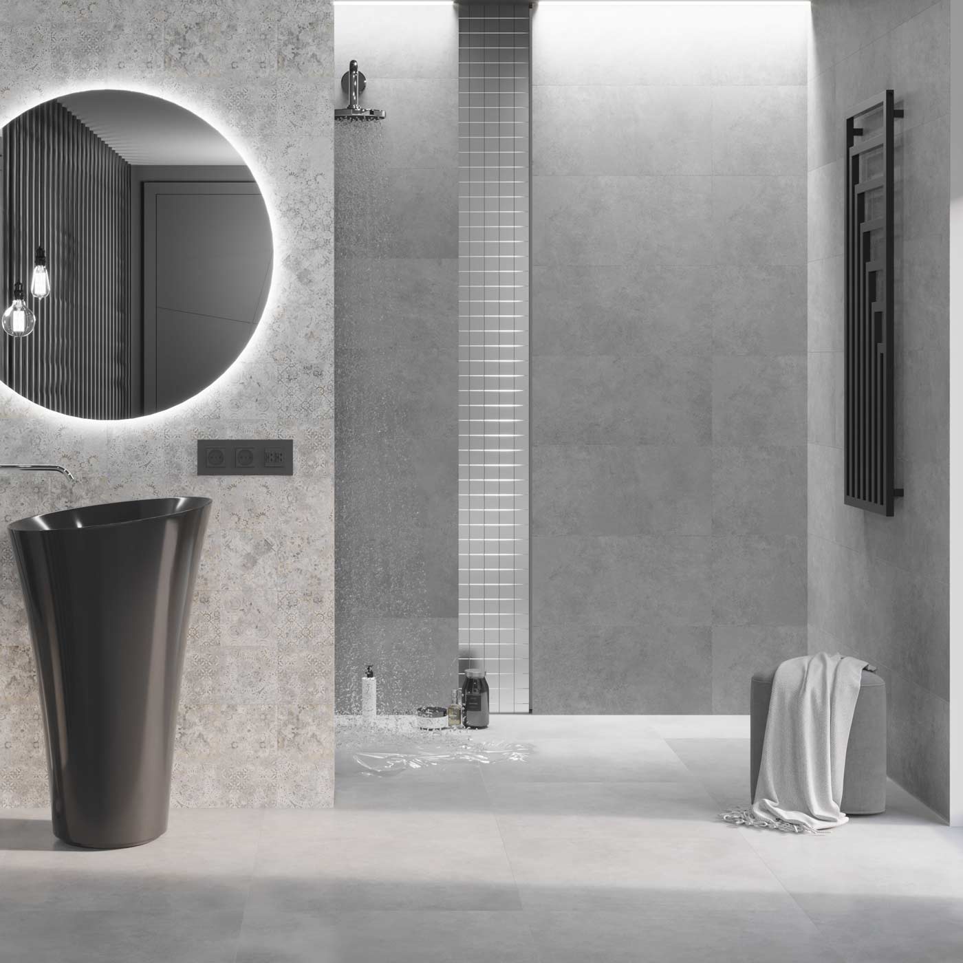 Image of Jordan Grey wall tile 30x60cm-Ceramic wall tile-Stargres-tile.co.uk