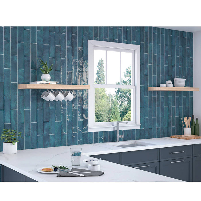 Nissel Blue Brick Tile 7.5x30cm-Ceramic wall tile-Mayolica-Tile.co.uk