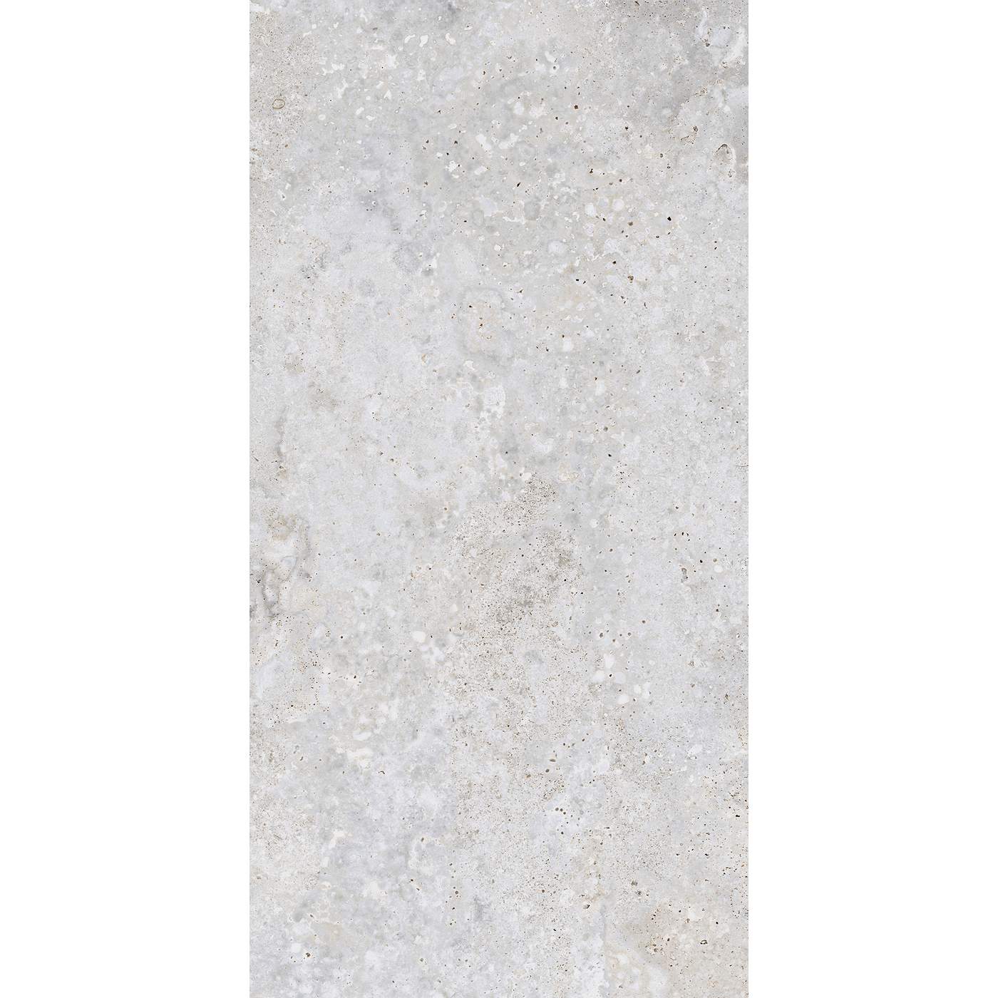 Image of A vertical rectangular tile or slab sample with a light warm gray to off-white stone-like texture and subtle speckling, shown against a white background.