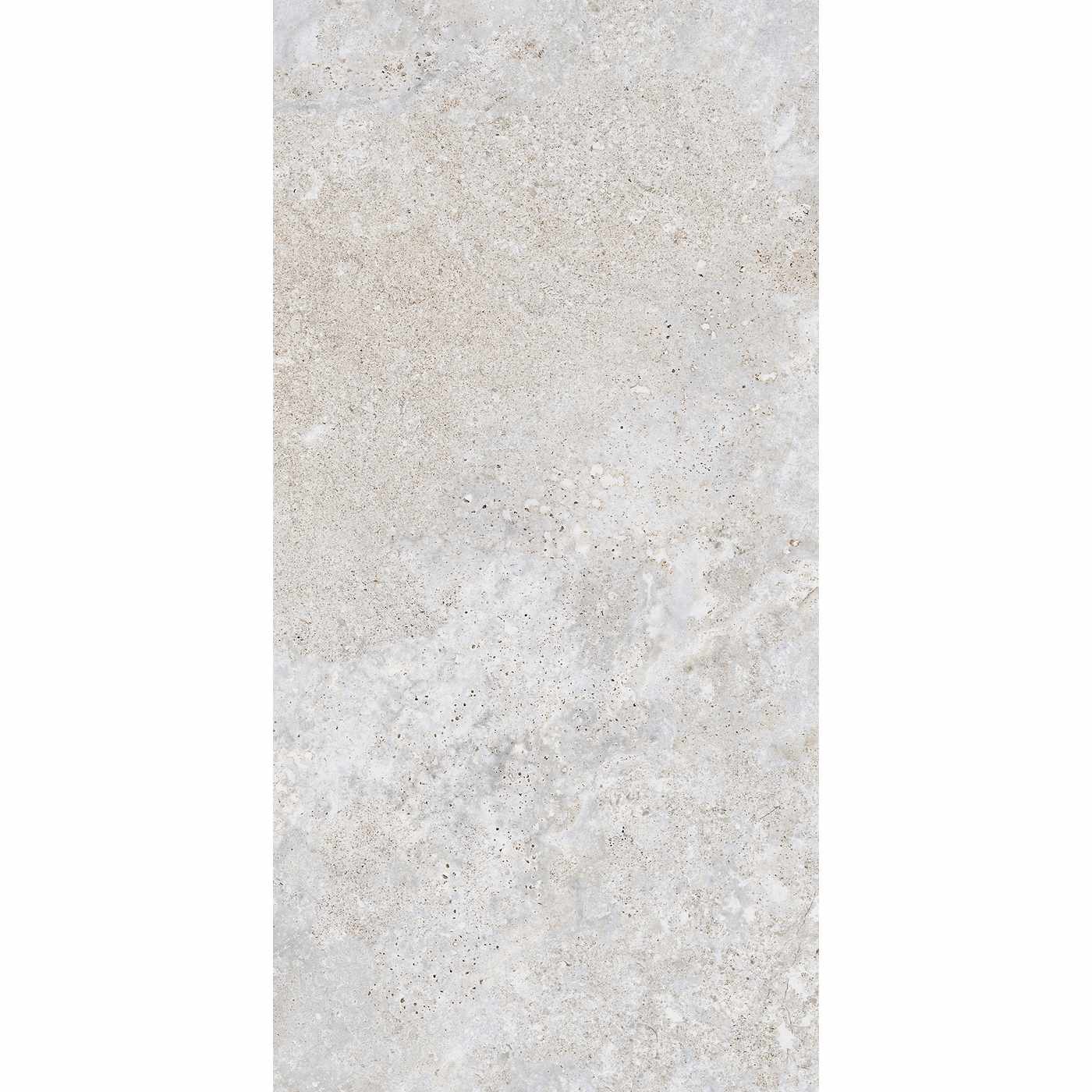 Image of A vertical rectangular tile or slab sample with a light warm gray to off-white stone-like texture, shown against a white background.