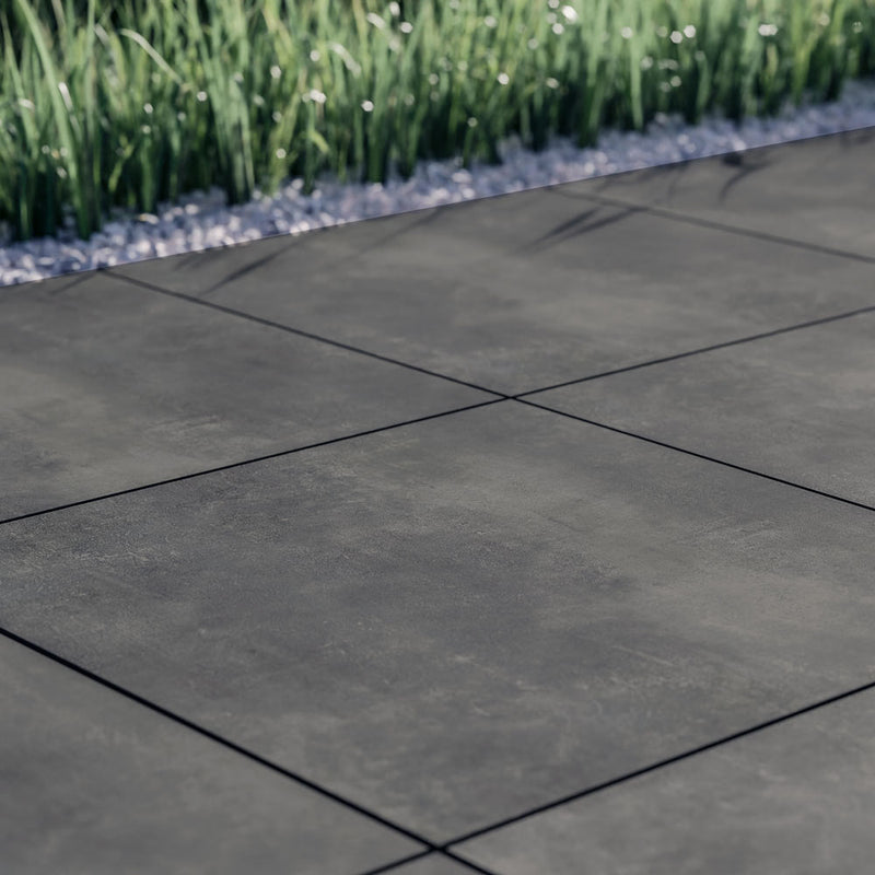 Image of Nevis Graphite Outdoor Porcelain tile 90x90cm-20mm Porcelain tile-Monumental Tiles-tile.co.uk
