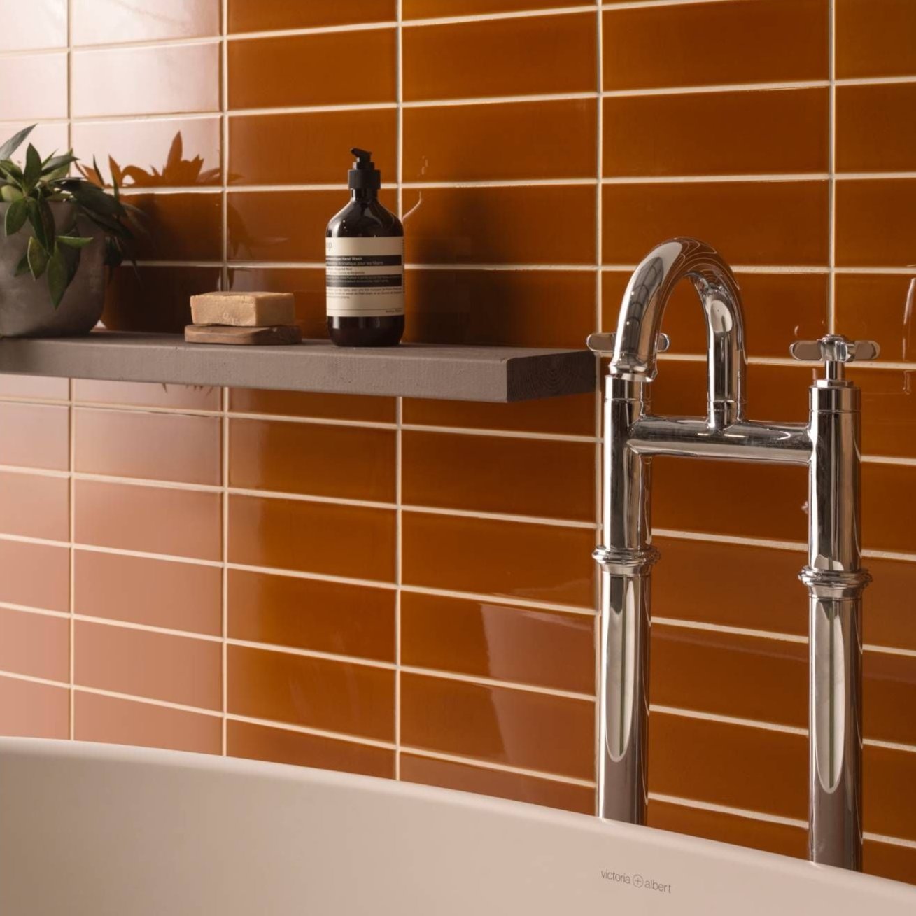 Image of Ochre Large Brick Field Tile 22.8x7.5cm-Ceramic wall tile-Original Style-Tile.co.uk
