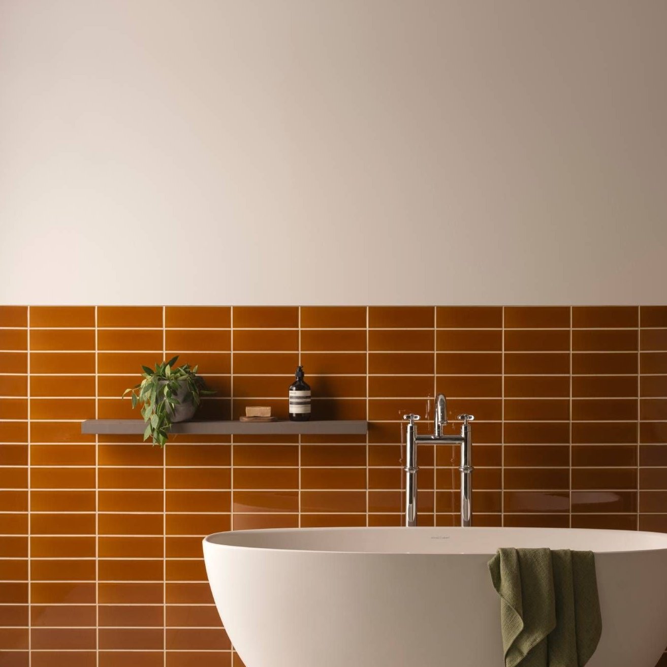 Image of Ochre Large Brick Field Tile 22.8x7.5cm-Ceramic wall tile-Original Style-Tile.co.uk