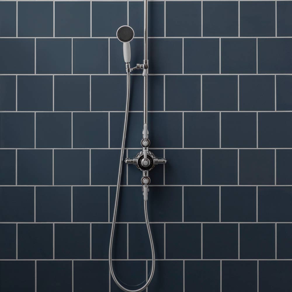 Image of Ascot Blue Field Tile 15.2x15.2cm-Ceramic wall tile-Original Style-Tile.co.uk