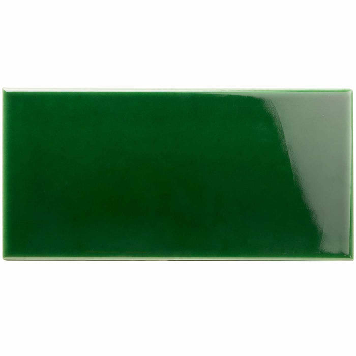 Victorian Green Half Tile 15.2x7.5cm-Ceramic wall tile-Original Style-Tile.co.uk